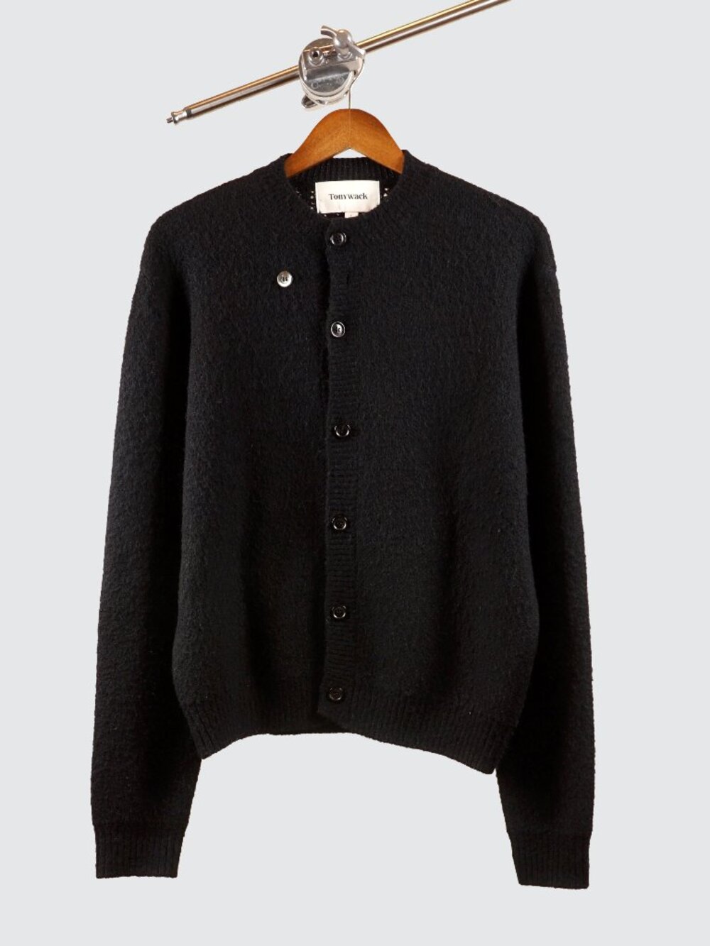 Tonywack Black Alpaca Blend Brushed Knit Cardigan Men’s L